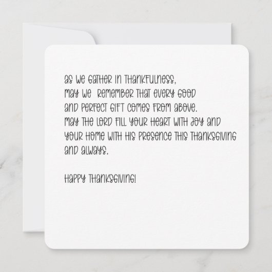 Cute squirrel thanksgiving card  kaart (Achterkant)