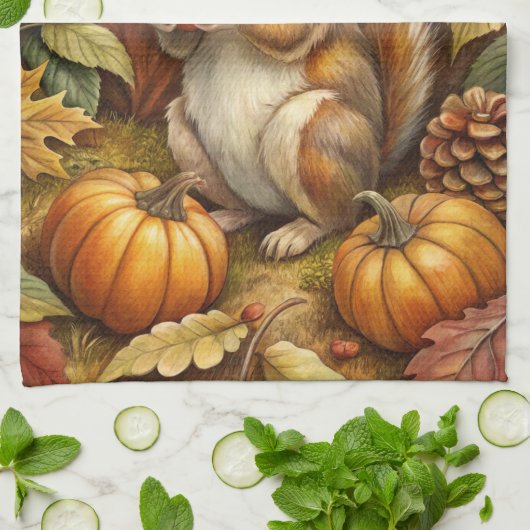 Cute Squirrel Theedoek (Gevouwen)