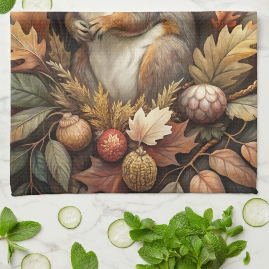 Cute Squirrel Theedoek (Gevouwen)