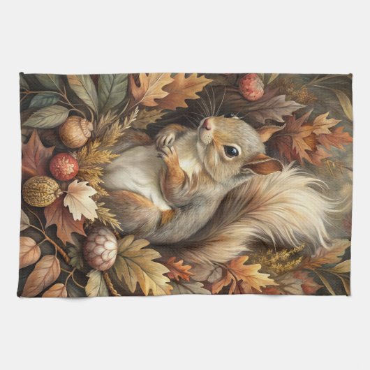 Cute Squirrel Theedoek (Horizontaal)