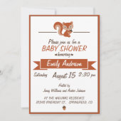 Cute Squirrel - Uitnodiging Baby shower (Voorkant)
