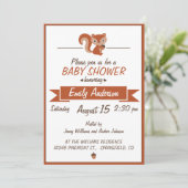 Cute Squirrel - Uitnodiging Baby shower (Staand voorkant)