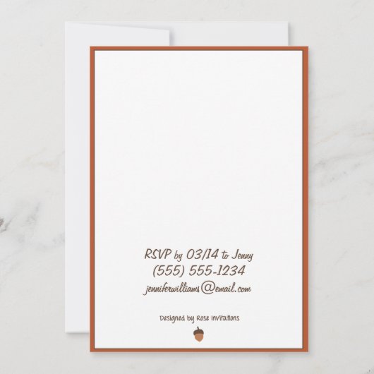 Cute Squirrel - Uitnodiging Baby shower (Achterkant)