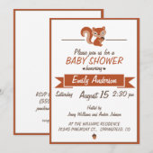 Cute Squirrel - Uitnodiging Baby shower (Voorkant / Achterkant)