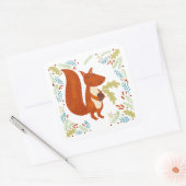 Cute Squirrel Vierkante Sticker (Envelop)
