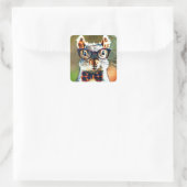 Cute Squirrel Vierkante Sticker (Tas)