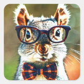 Cute Squirrel Vierkante Sticker (Voorkant)