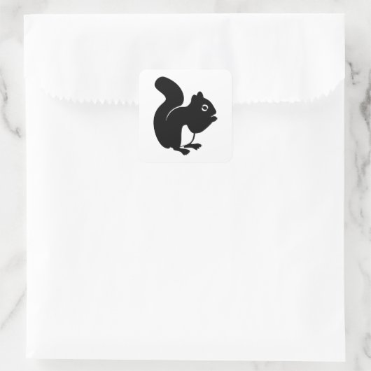 Cute Squirrel Vierkante Sticker (Tas)