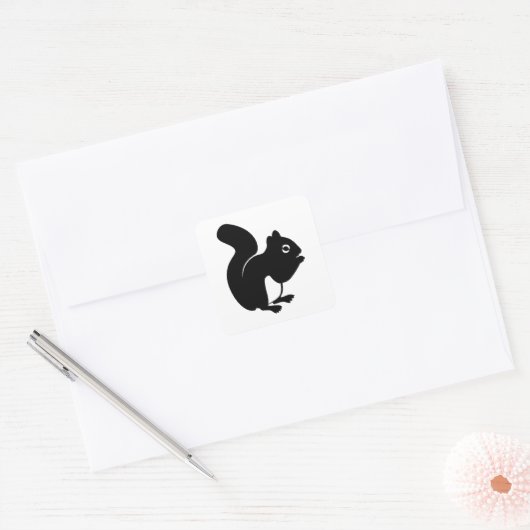 Cute Squirrel Vierkante Sticker (Envelop)