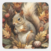 Cute Squirrel Vierkante Sticker (Voorkant)