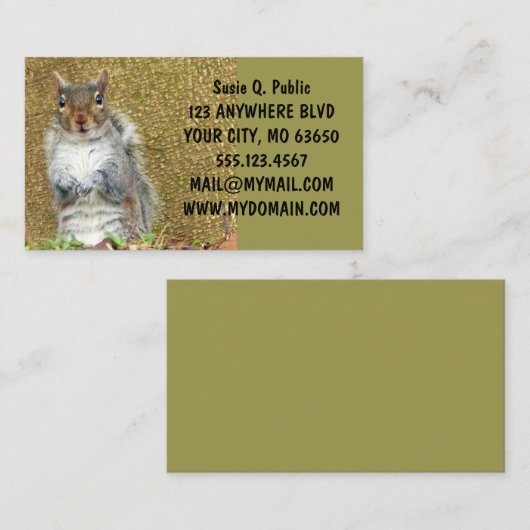 Cute Squirrel Visitekaartje (Voorkant / Achterkant)