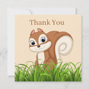 Cute squirrel voegt tekst toe bedankkaart