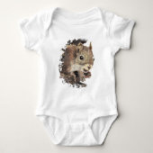 Cute Squirrel, Waterverf Dierlijke Natuur Romper (Voorkant)