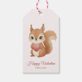 Cute Squirrel with Heart Valentine's Day Cadeaulabel (Voorkant)