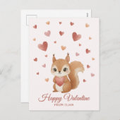Cute Squirrel with Heart Valentine's Day Feestdagenkaart (Voorkant / Achterkant)
