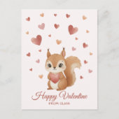 Cute Squirrel with Heart Valentine's Day Feestdagenkaart (Voorkant)