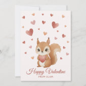 Cute Squirrel with Heart Valentine's Day Feestdagenkaart (Voorkant)