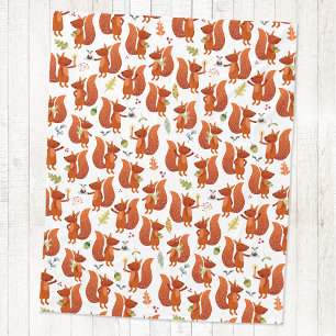 Cute Squirrel Woodland Animal Fleece Deken
