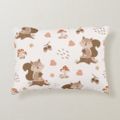 Cute Squirrel Woodland Forest Pattern Accent Kussen (Voorkant)