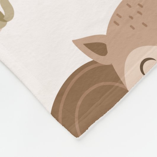 Cute Squirrel Woodland Forest Pattern Fleece Deken (Hoek)