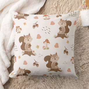 Cute Squirrel Woodland Forest Pattern Kussen