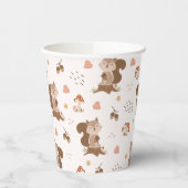 Cute Squirrel Woodland Forest Pattern Papieren Bekers (Links)