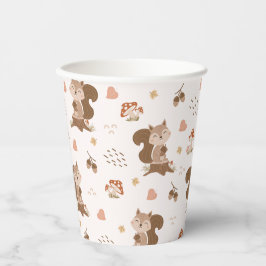 Cute Squirrel Woodland Forest Pattern Papieren Bekers
