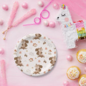 Cute Squirrel Woodland Forest Pattern Papieren Bordje (Feest)