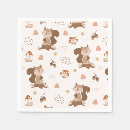 Cute Squirrel Woodland Forest Pattern Servet