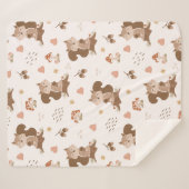 Cute Squirrel Woodland Forest Pattern Sherpa Deken (Voorkant (horizontaal))