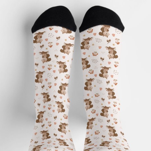 Cute Squirrel Woodland Forest Pattern Sokken (Top)