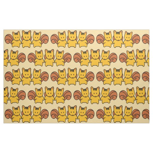 Cute Squirrels Pattern Grafisch Stof (Fat Quarter)