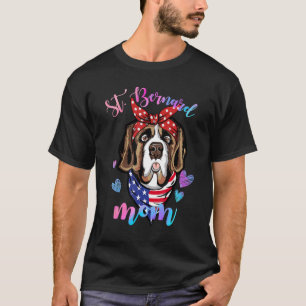 Cute St Bernard Dog mama Puppy Moeder T-shirt
