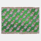 Cute St. Bernard in Pet Pattern on Green Deken (Voorkant)