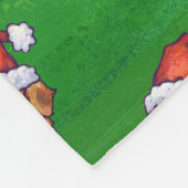 Cute St. Bernard in Pet Pattern on Green Fleece Deken (Hoek)