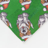 Cute St. Bernard in Pet Pattern on Green Fleece Deken (Hoek)