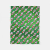 Cute St. Bernard in Pet Pattern on Green Fleece Deken (Voorkant)