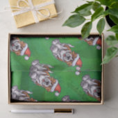 Cute St. Bernard in Pet Pattern on Green Tissuepapier (Geschenk)