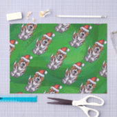 Cute St. Bernard in Pet Pattern on Green Tissuepapier (Craft)