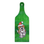 Cute St. Bernard in Santa Hat op Green Snijplank (Voorkant)