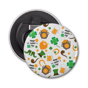 Cute St. Paddy's Day Irish Thmed Pattern Button Flesopener