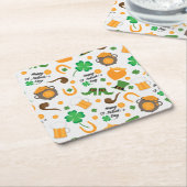 Cute St. Paddy's Day Irish Thmed Pattern Kartonnen Onderzetters (Schuin)