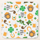Cute St. Paddy's Day Irish Thmed Pattern Kartonnen Onderzetters (Voorkant)