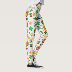Cute St. Paddy's Day Irish Thmed Pattern Leggings