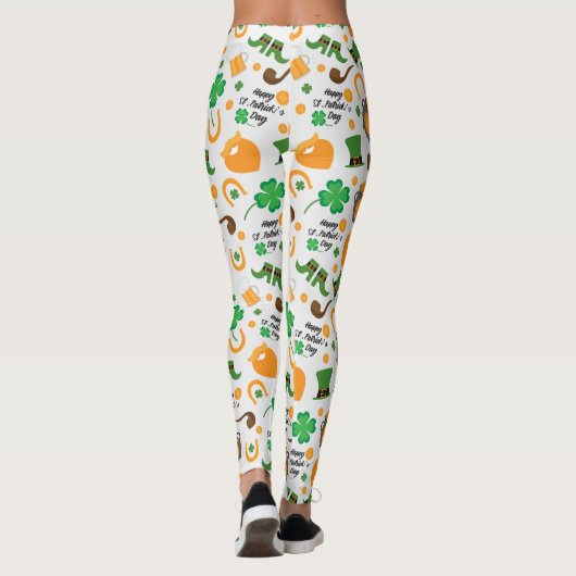 Cute St. Paddy's Day Irish Thmed Pattern Leggings (Achterkant)