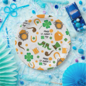Cute St. Paddy's Day Irish Thmed Pattern Papieren Bordje (Feest)