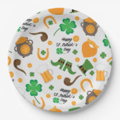 Cute St. Paddy's Day Irish Thmed Pattern Papieren Bordje (Voorkant)