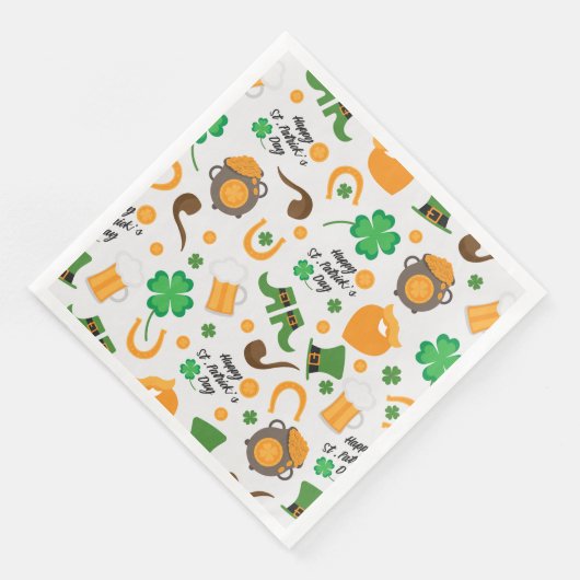 Cute St. Paddy's Day Irish Thmed Pattern Servet (Hoek)