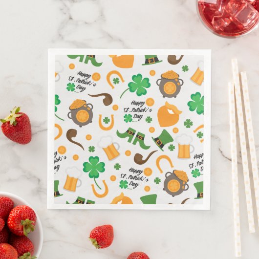 Cute St. Paddy's Day Irish Thmed Pattern Servet (Insitu)