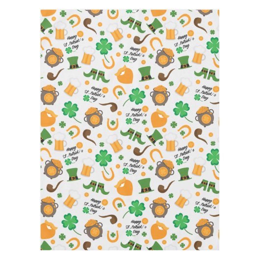 Cute St. Paddy's Day Irish Thmed Pattern Tafelkleed (Voorkant)